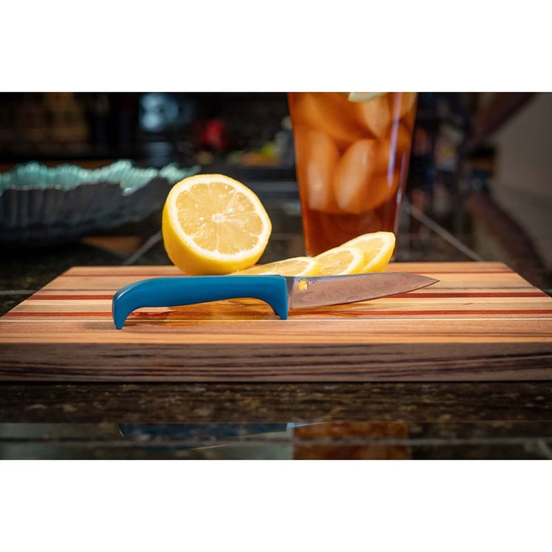 Spyderco Counter Puppy 6.9" Kitchen Knife with 3.46" Corrosion-Resistant 7Cr17 Stainless Steel Blade and Injection-Molded Blue Plastic Handle - Plainedge - K20PBL - Image 5